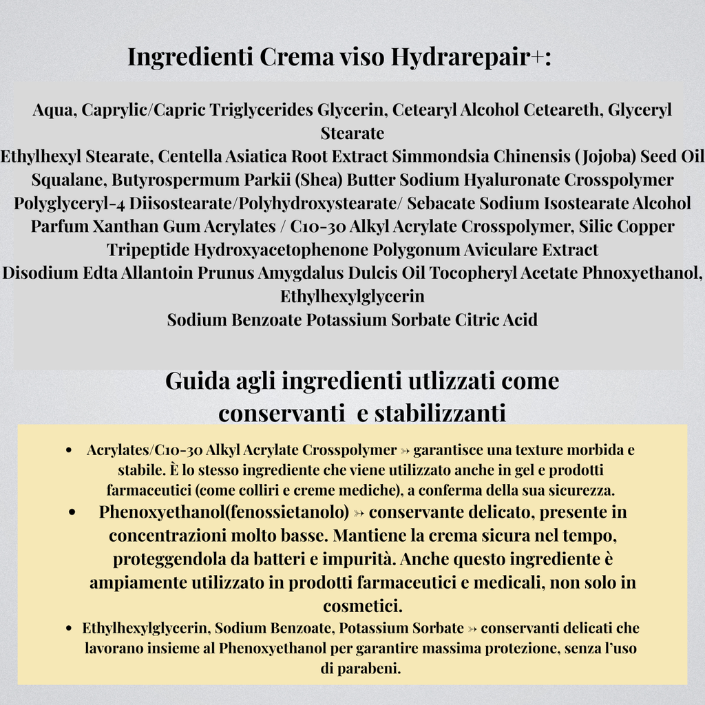 Jane•C HydraRepair+ Crema viso lenitiva con Centella asiatica – skincare coreana-Rigenerante con Peptidi e acido ialuronico -Rinforza la barriera cutanea- pelle secca e sensibile- Made in Italy- 50 ml