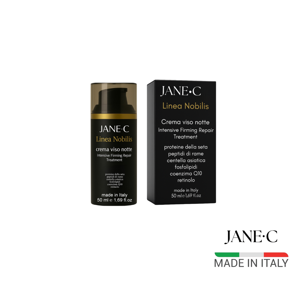 JANE•C Crema Viso Notte Antirughe – Crema Notte Rigenerante e Levigante, Anti-Age Intensiva con Retinolo, Coenzima Q10, Centella Asiatica e Fosfolipidi – Skincare Coreana – 50 ml – Made in Italy